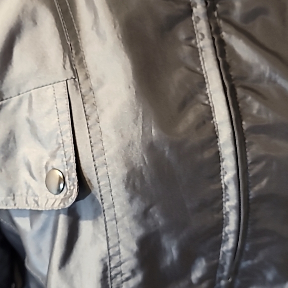 1 LEFT (M) Metallic Gray Techware - Classic Sports Nylon Rain Coat - Picture 8 of 10